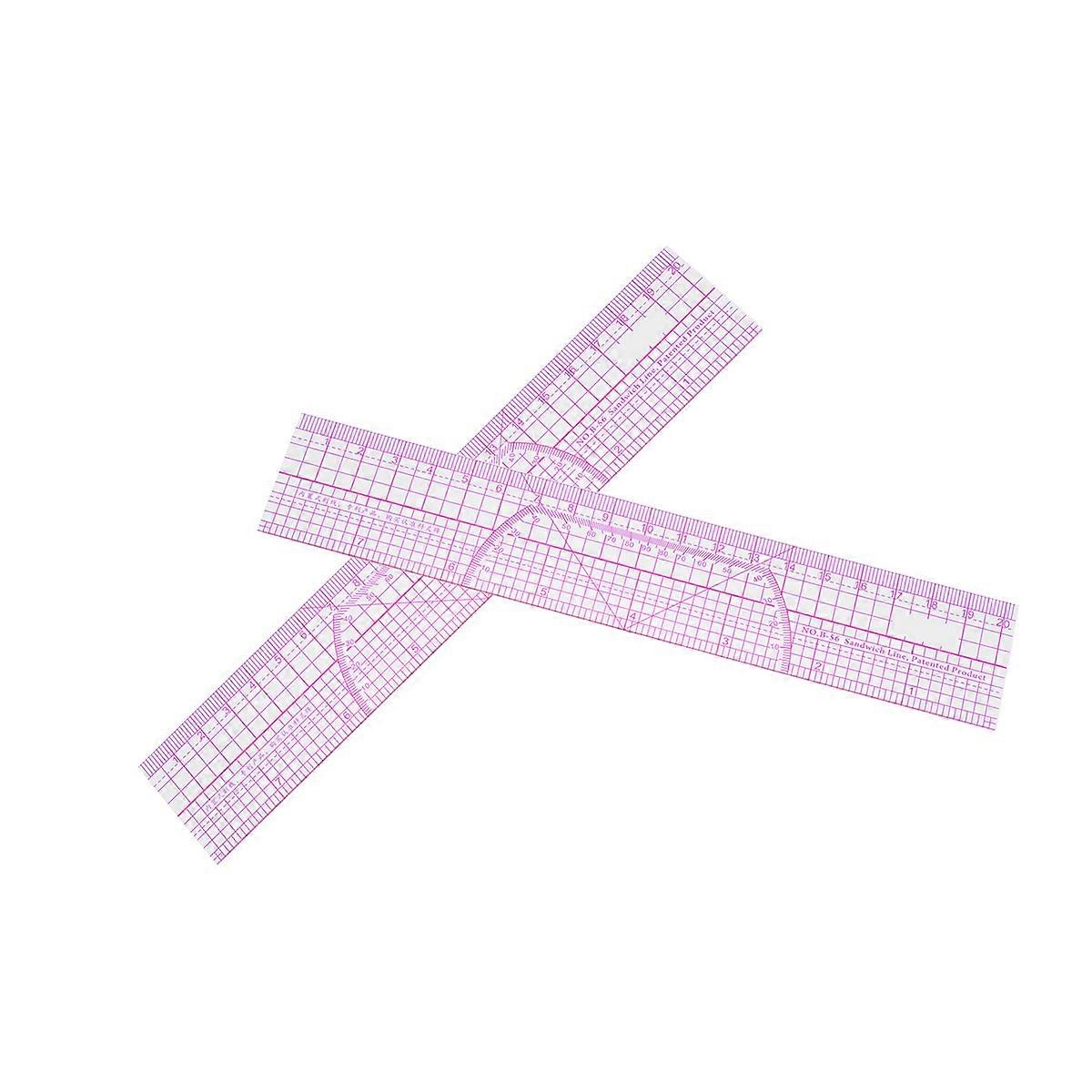 Plastic Ruler Multifunction Scale Ruler for Measurement