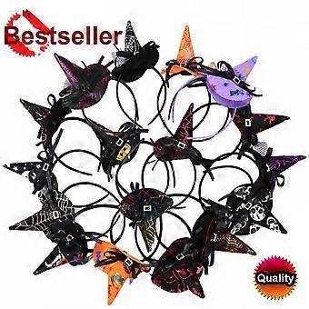 Hexenhut-Haarreif für Halloween-Kostümpartys, Haaraccessoire im Spinnennetz-Kürbis-Design