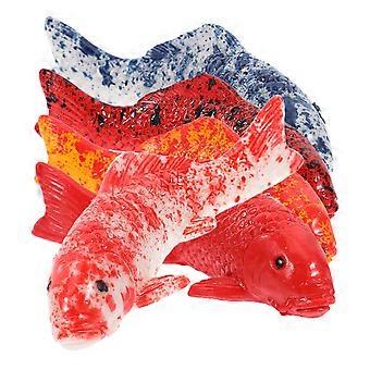Small Fish Statue Koi Decor for Decoration 5Pcs Resin Fake Fish Set
