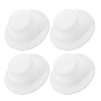 Conjunto de 24 chapéus brancos para bonecas, acessórios decorativos para roupas e blusas de boneca.
