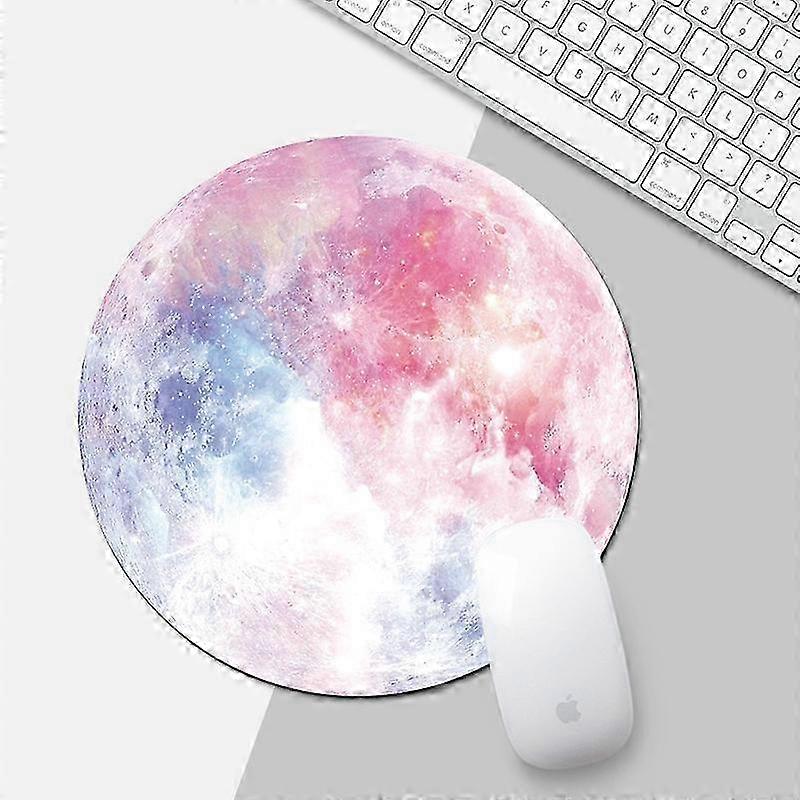 Rainbow Moon Circular Mouse Pad