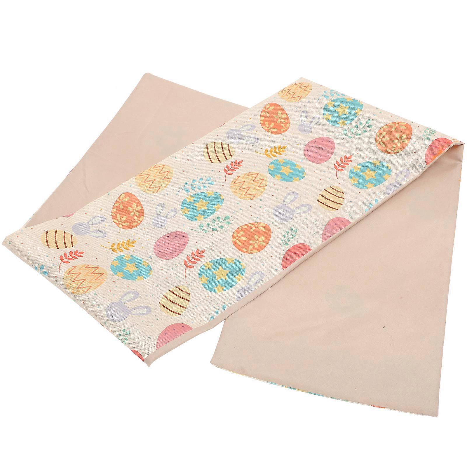 Spring Table Runner Flax Linen Table Runner for Easter Party Banquet