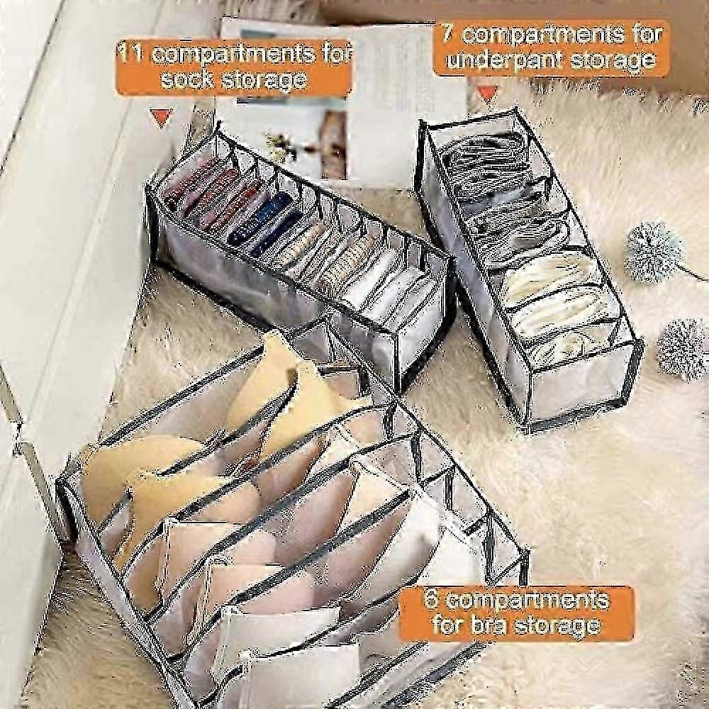 Foldable Underwear Organizer Set compatible with Drawers