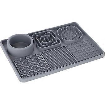 Licking mat, Grey, 30 x 20 cm, for Dogs and Cats, Anti-Stress, Silicone | Silicone mat to keep dogs and cats occupied