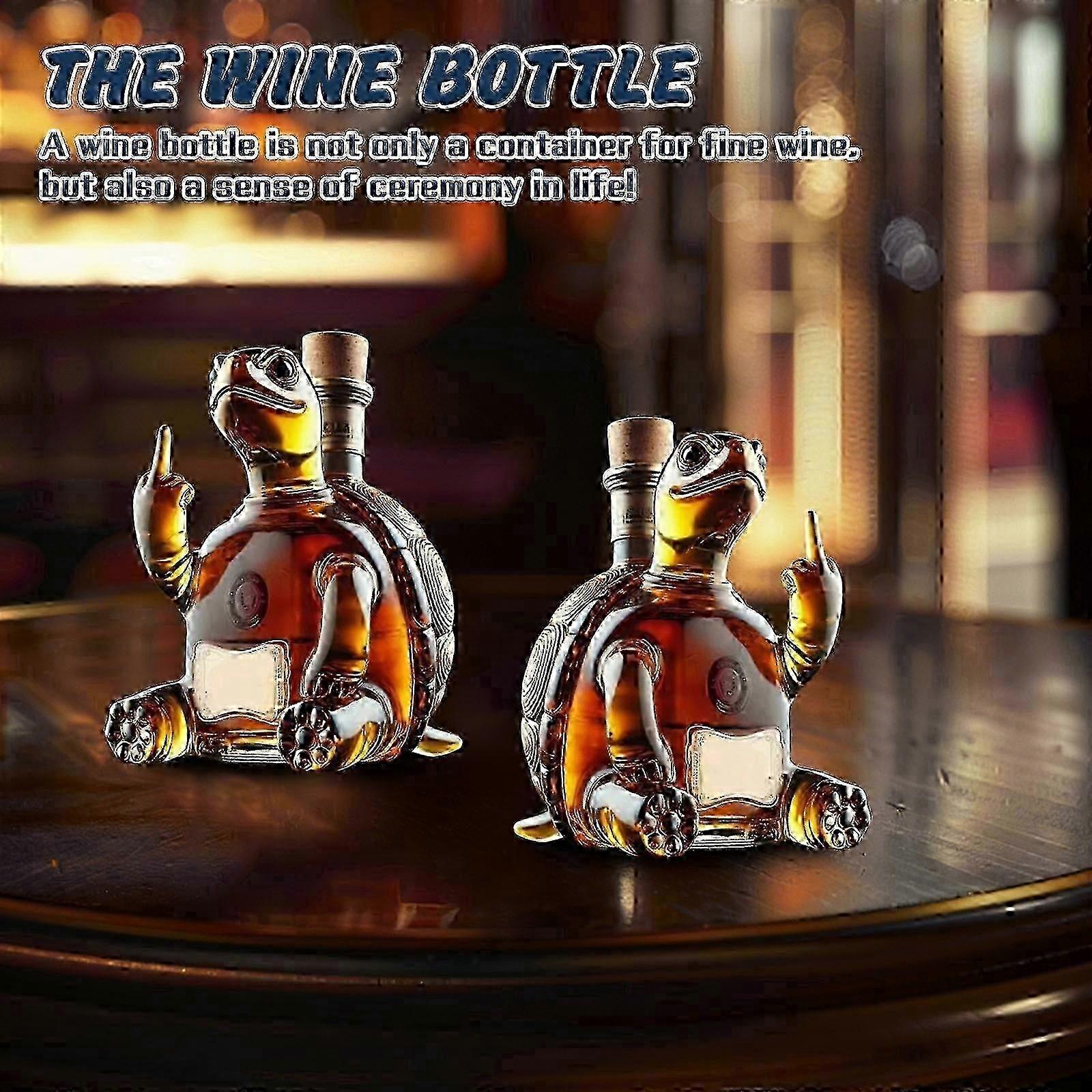 3D Middle Finger Turtle Whiskey Decanter