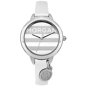 Morgan Quarz Analog Damenuhr mit M1237W Kunstleder Armband