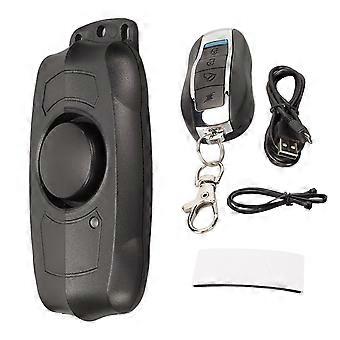 Wireless Bike Alarm IP55 Waterproof Prevent Theft 113dB Rechargeable Bike Vibration Alarm with Remote for Home Black