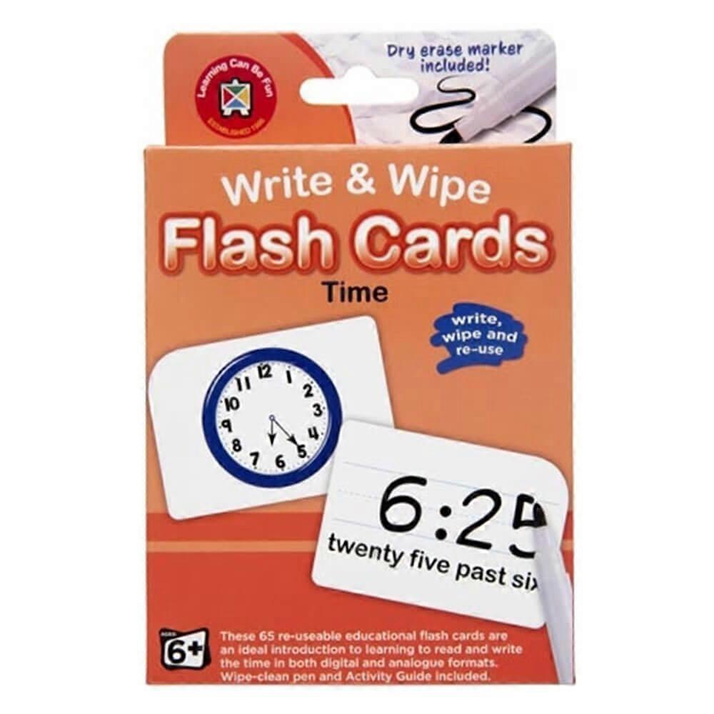 TIME Learning Can Be Fun Write and Wipe Cards Reusable Educational Flash Cards