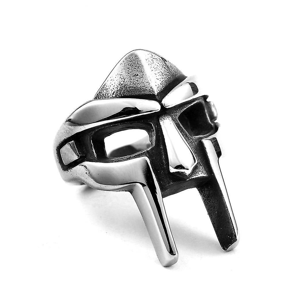 Pxcl Doom Mask Gladiator Style Ring Metal Silver Stainless Size 11