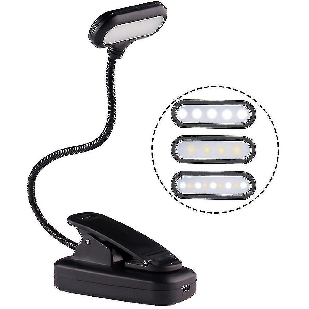 Book Light, Led Clip Reading Light For Beds Usb Rechargeable Eye-care