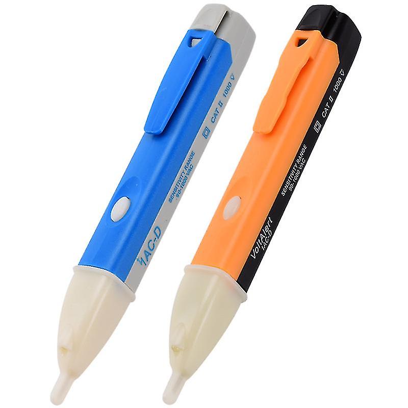 Pxcl 2 Pieces Non-contact Voltage Detector, Sensitivity Current Tester Pen With Led Lamp And Alarm Mode, Working Range 30 -1000 V Ac, Safety Sens