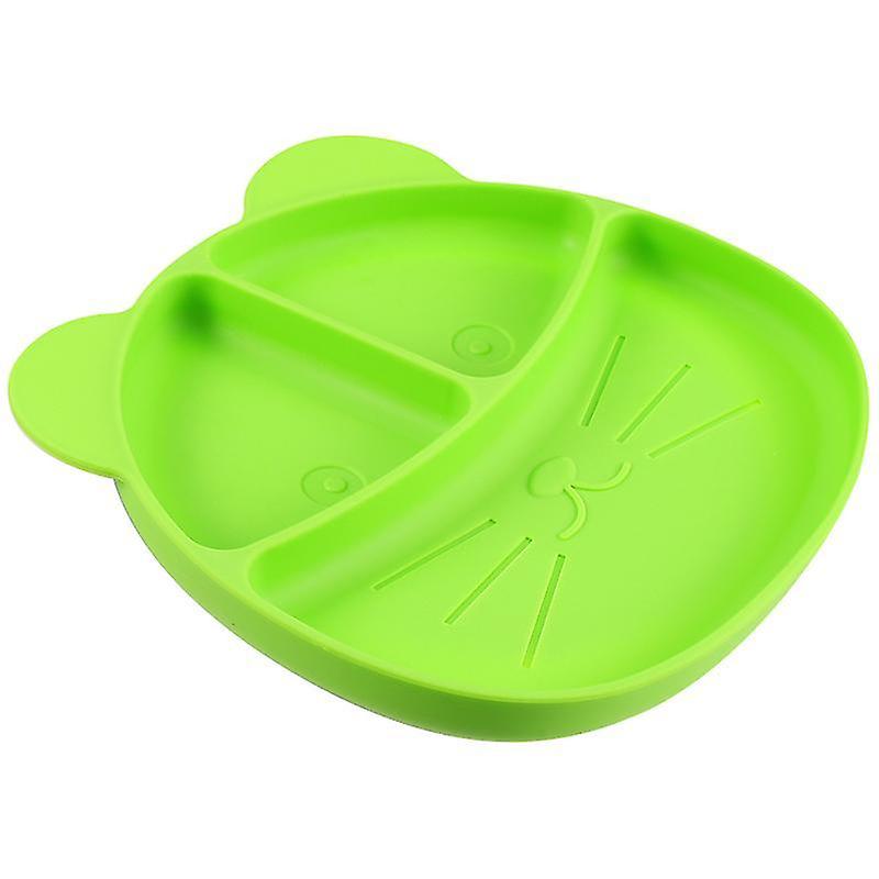 19.4X18cmグリーンプレート1pc子供シリコーン供給プレート滑り止め吸盤分割プレート補足