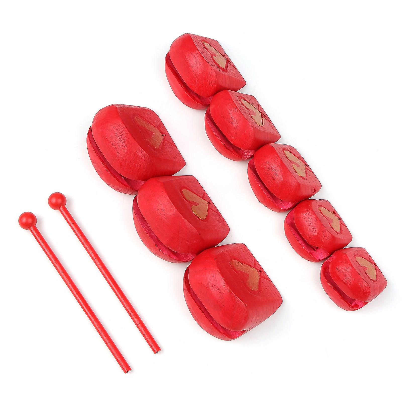 Buddhist Supplies 8pcs Chinese Wooden Knocker Temple Block Buddhist Wood Fish With Mallet For Pray Meditation Chanting
