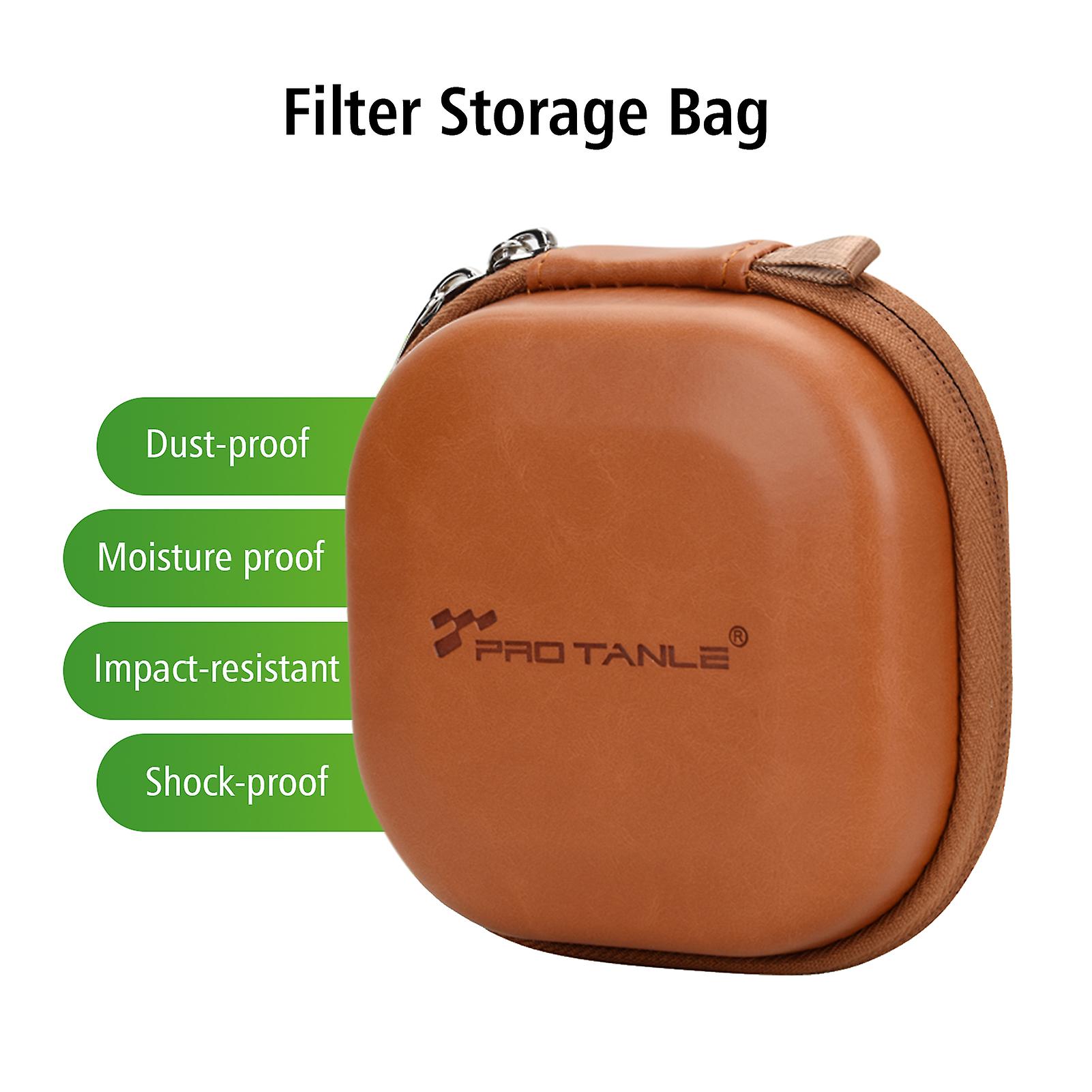5pcs Filter Hard Storage Case Pu Leather Protective Bag Dust-proof