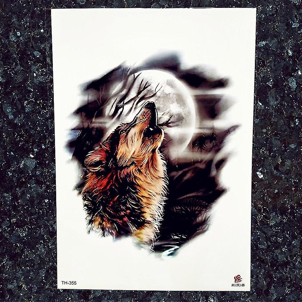 HTH355 Large Size Waterproof Temporary Tattoo Sticker Of Animals Like Tiger Wolf