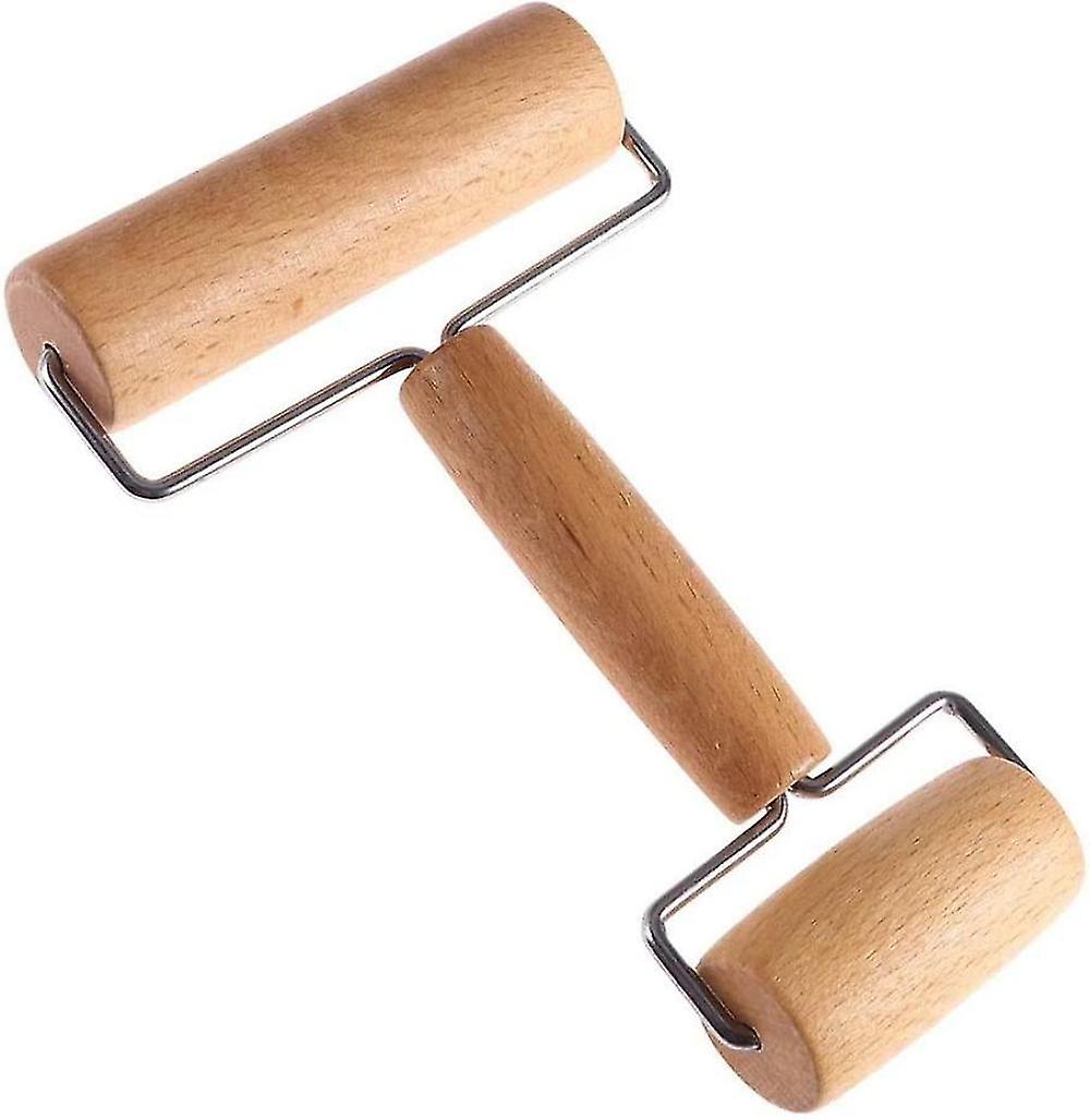 Rolling Pizza Roller, H Shape Rolling Rolling Rolling With Metal Axle Made Of Beech Wood