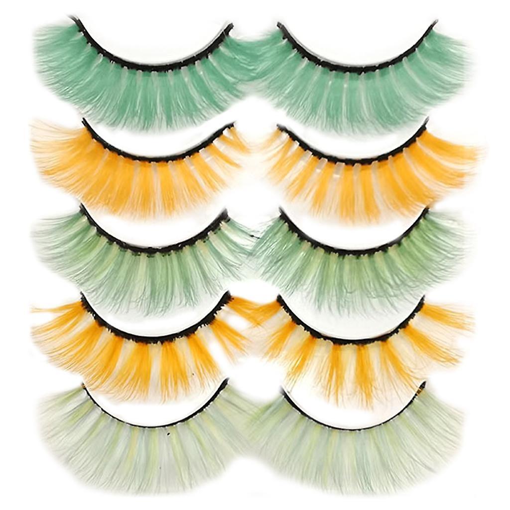 5 Pair Color Eyelashes Thick Handmade Comfortable for Party D