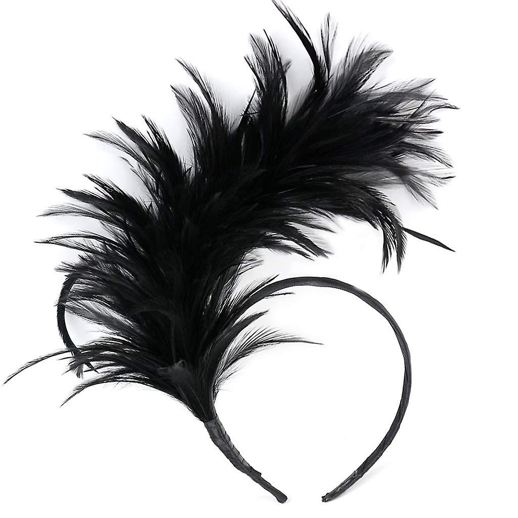 1920s Vintage Colorful Burlesque Headpiece Flapper Ostrich Feather Fancy Headband flapper headpiece
