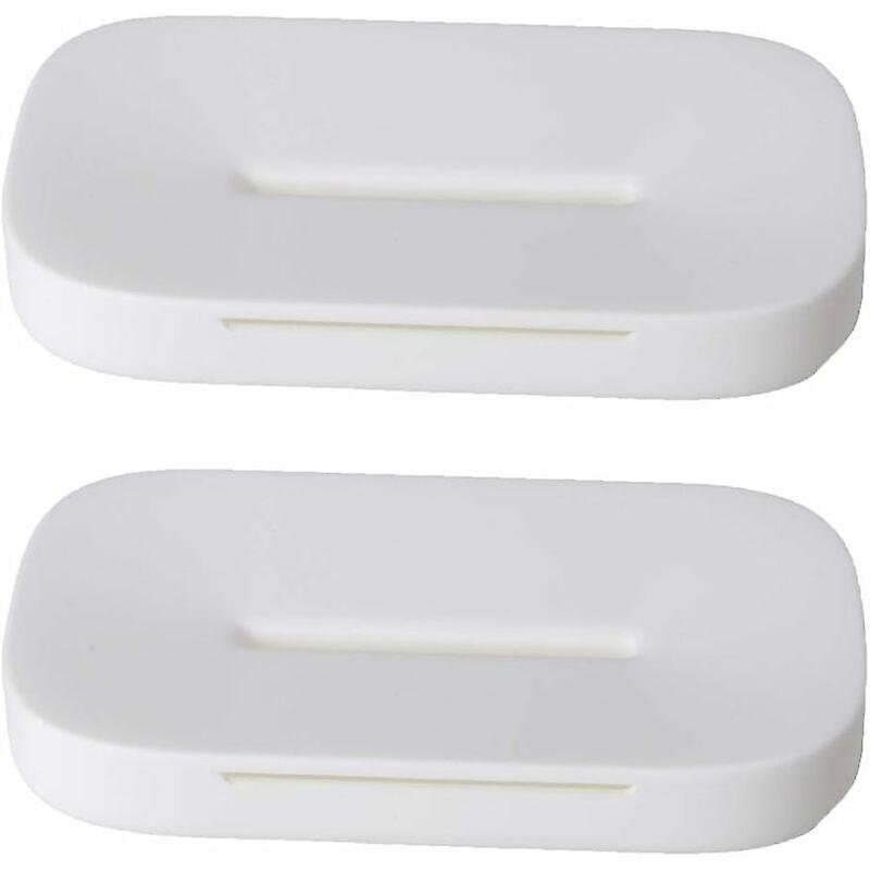 2 PCS Soap Dish with Design Drain (White)