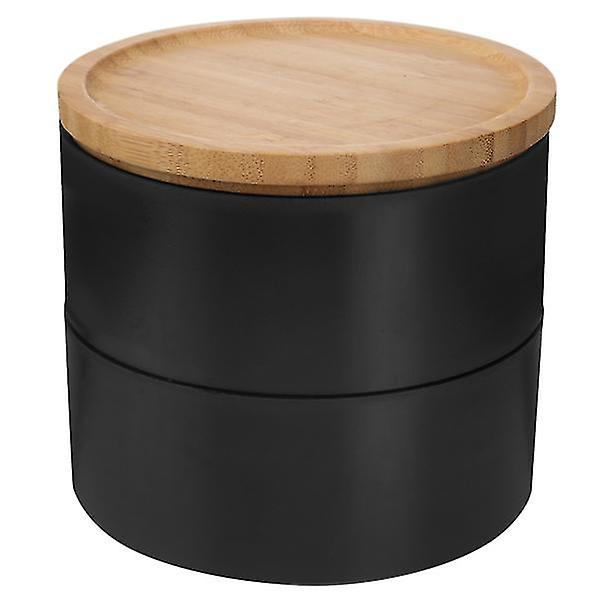 1pc Bamboo Lid Jewelry Box Multi-layer Stackable Ring Earrings Box Jewelry Case