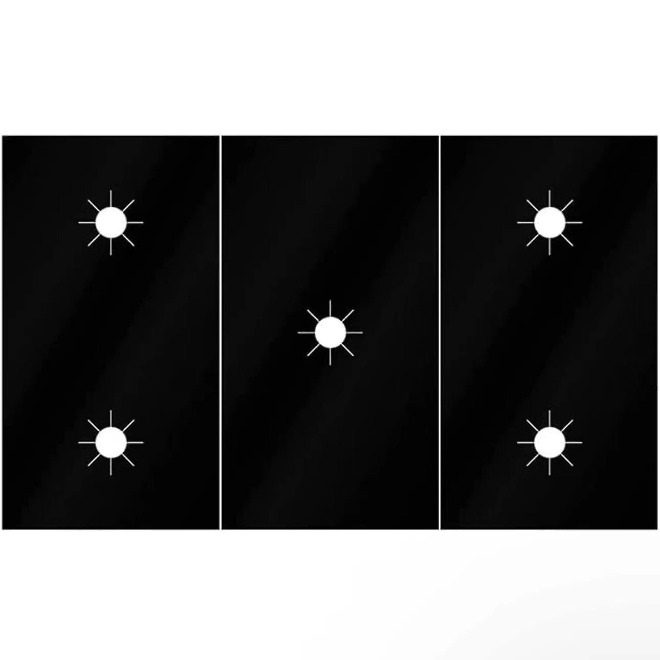 3Pcs，Gas Cooking Plate Teflon Protection, Reusable，0.3mm，Black