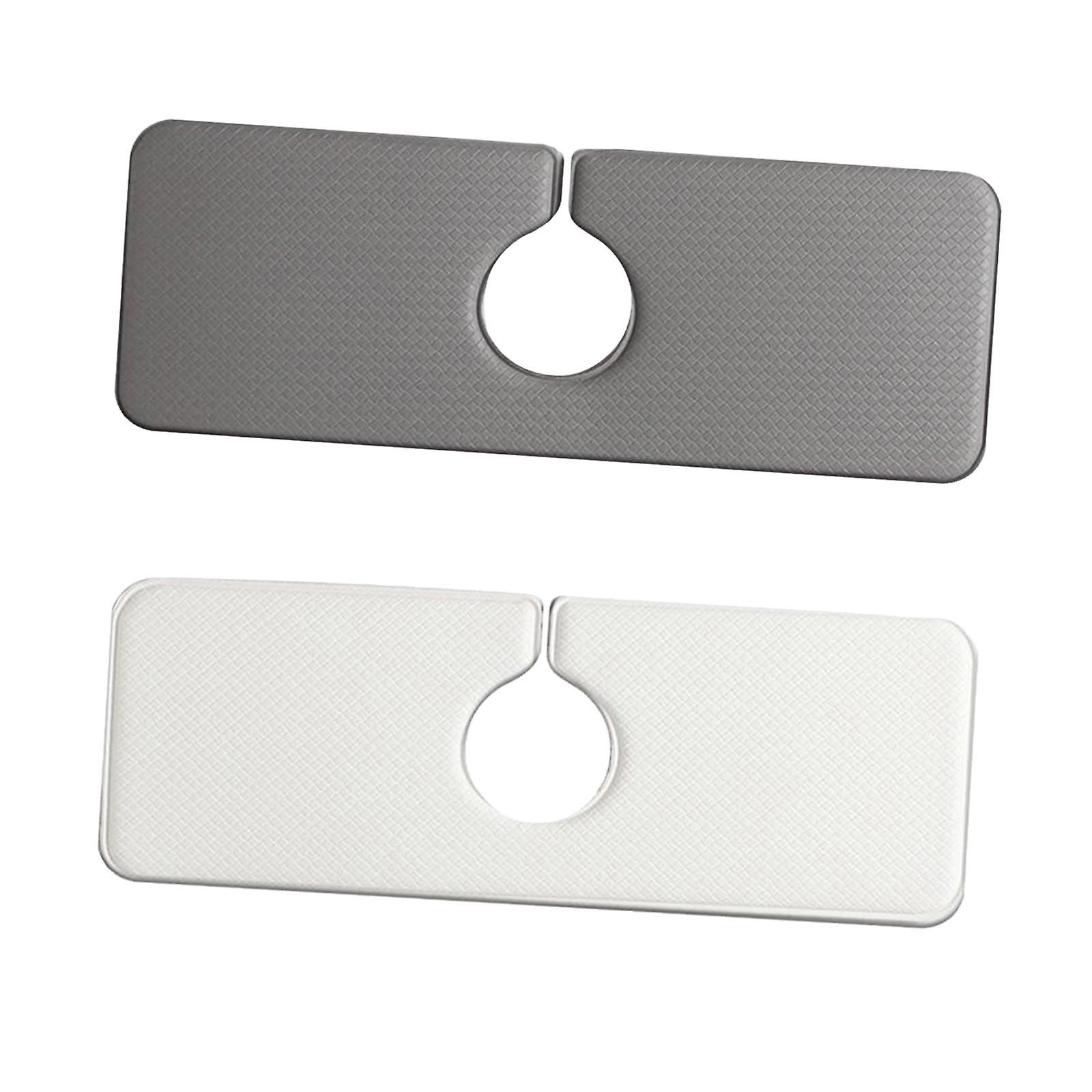 Waterproof Faucet Absorbent Mat for Kitchen White+Grey