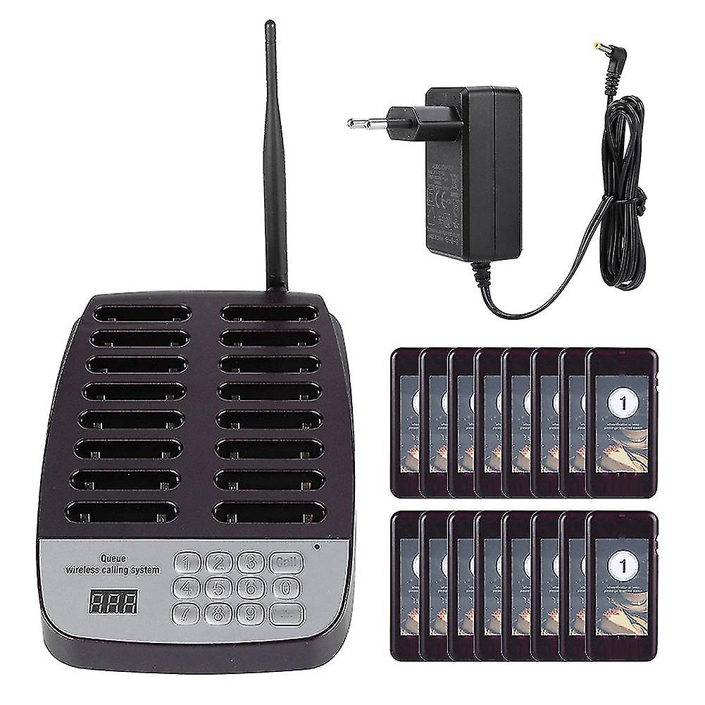 Su-66 1 To 16 Wireless Pager Waiting System Restaurant Queuing Calling System 100-240veu