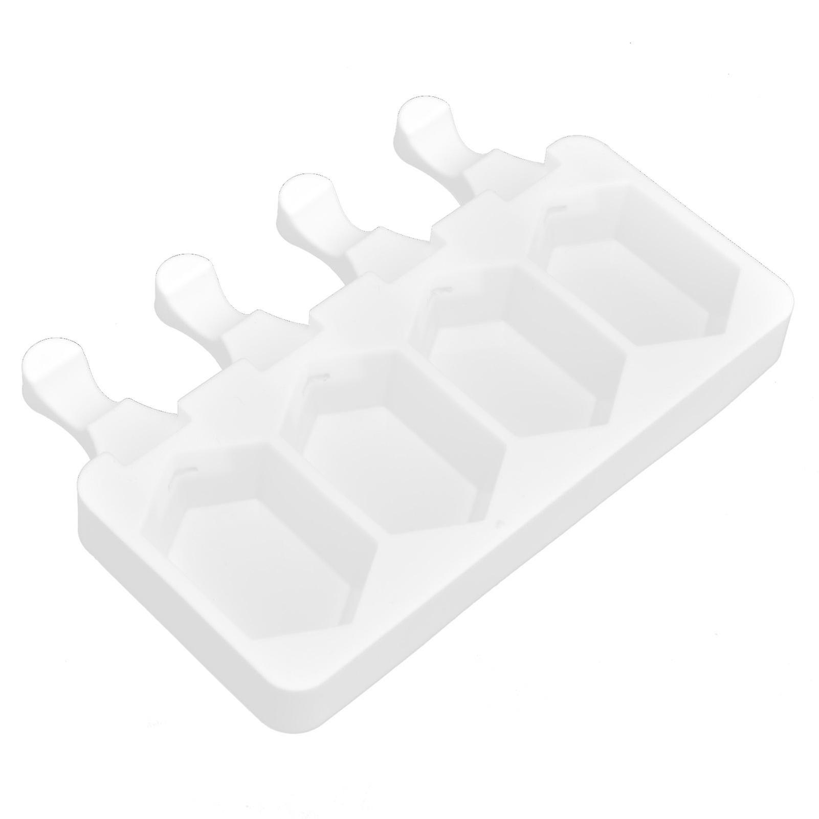 Multi Grid Silicone Ice Bar Mold 4-Grid Hexagonal White 52-80g