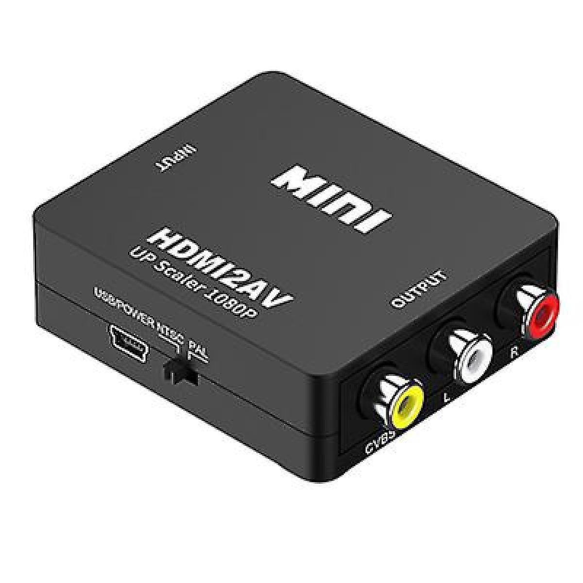 1080p HDMI to AV Adapter - (3x RCA) NTSC/PAL Compatible (Black)