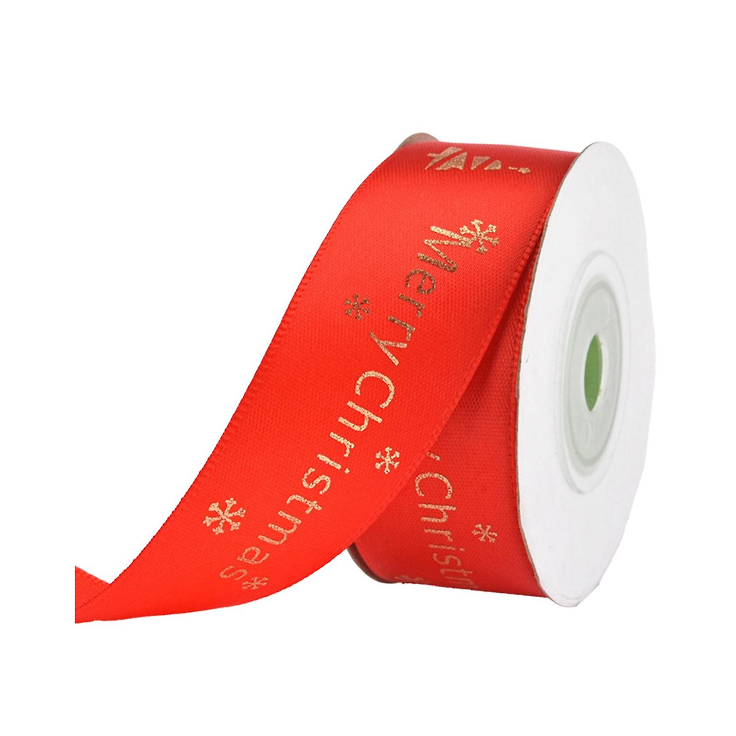 1 Roll Christmas Theme Wrapping Ribbon Snowflake Pattern Polyester Wedding Gift Christmas Ribbon Par