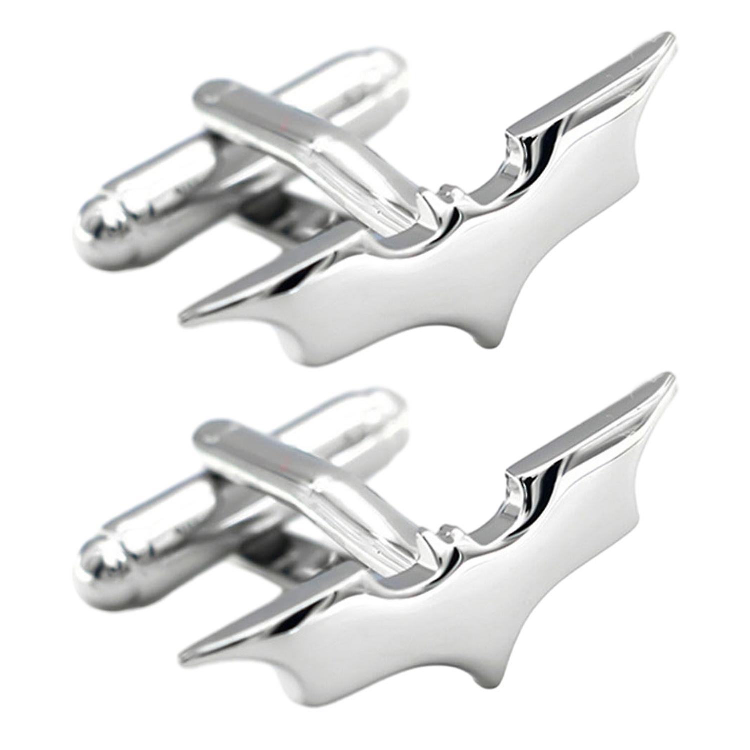 1 Pair Men Cufflinks Bat Shape Polished Solid Color Anti-rust Copper Sleeve Fixation Organization We