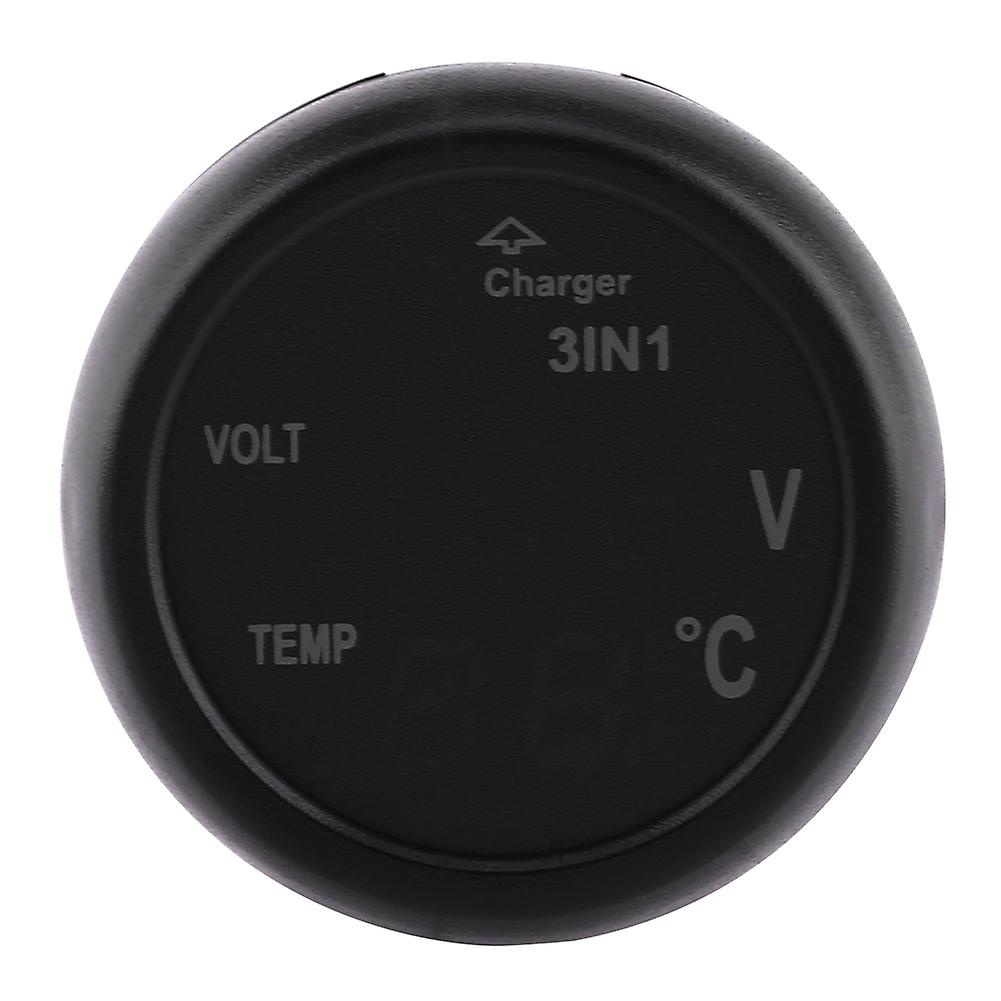 Dual LED Digital Voltmeter Thermometer Car Charger with USB Cigarette Lighter Socket Green and Red Display Accurate Temperature and Voltage Monitor