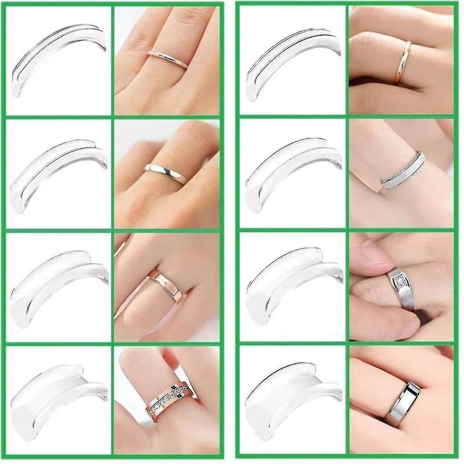 1set Ring Re-sizer 8 Sizes Transparent Re-sizer For Prevents Ring From Sliding Off