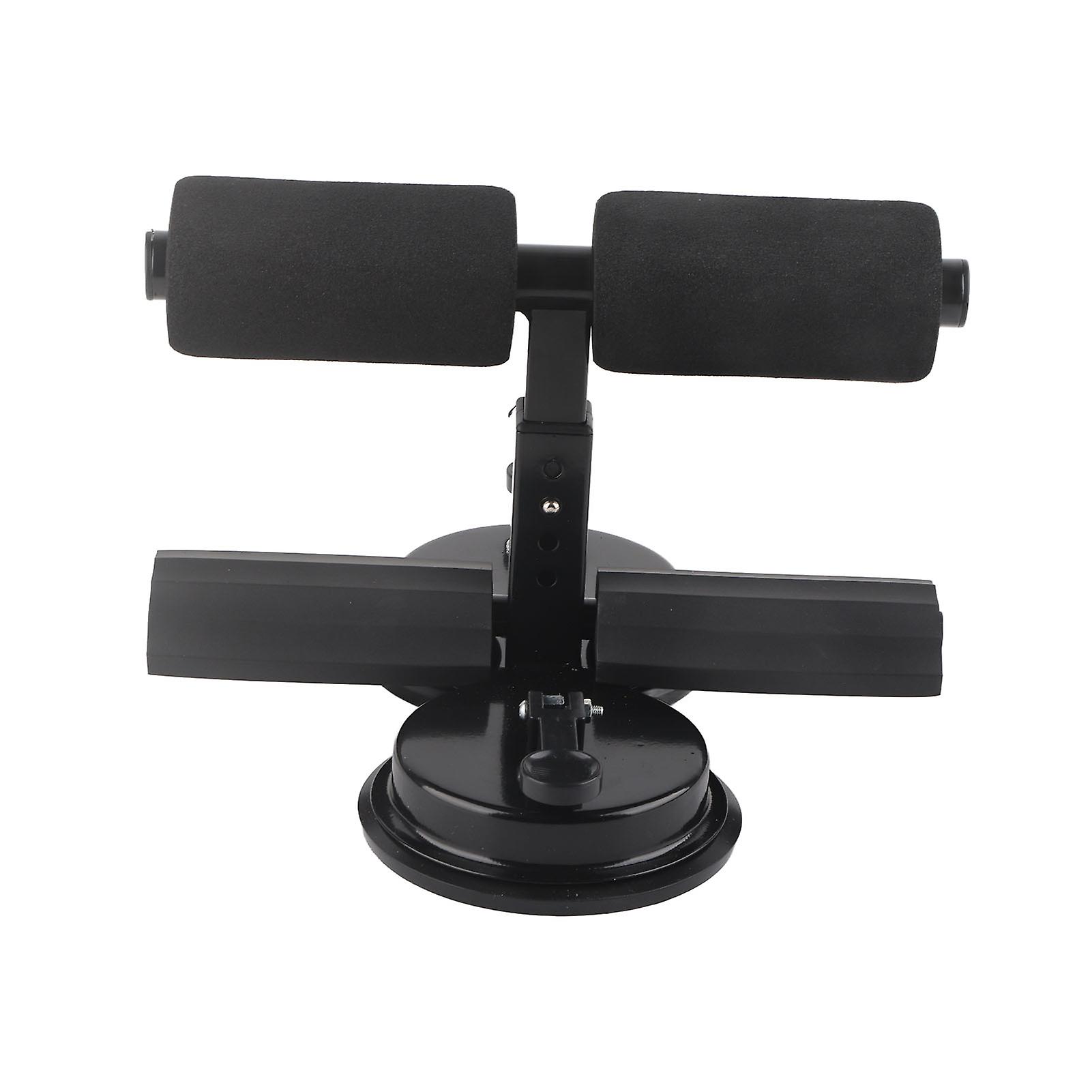 Sit Up Bar Portable Sit Up Assistant Device for Fitness Exercising Abdominal Muscles Full Body Training Double Suction Cup Black