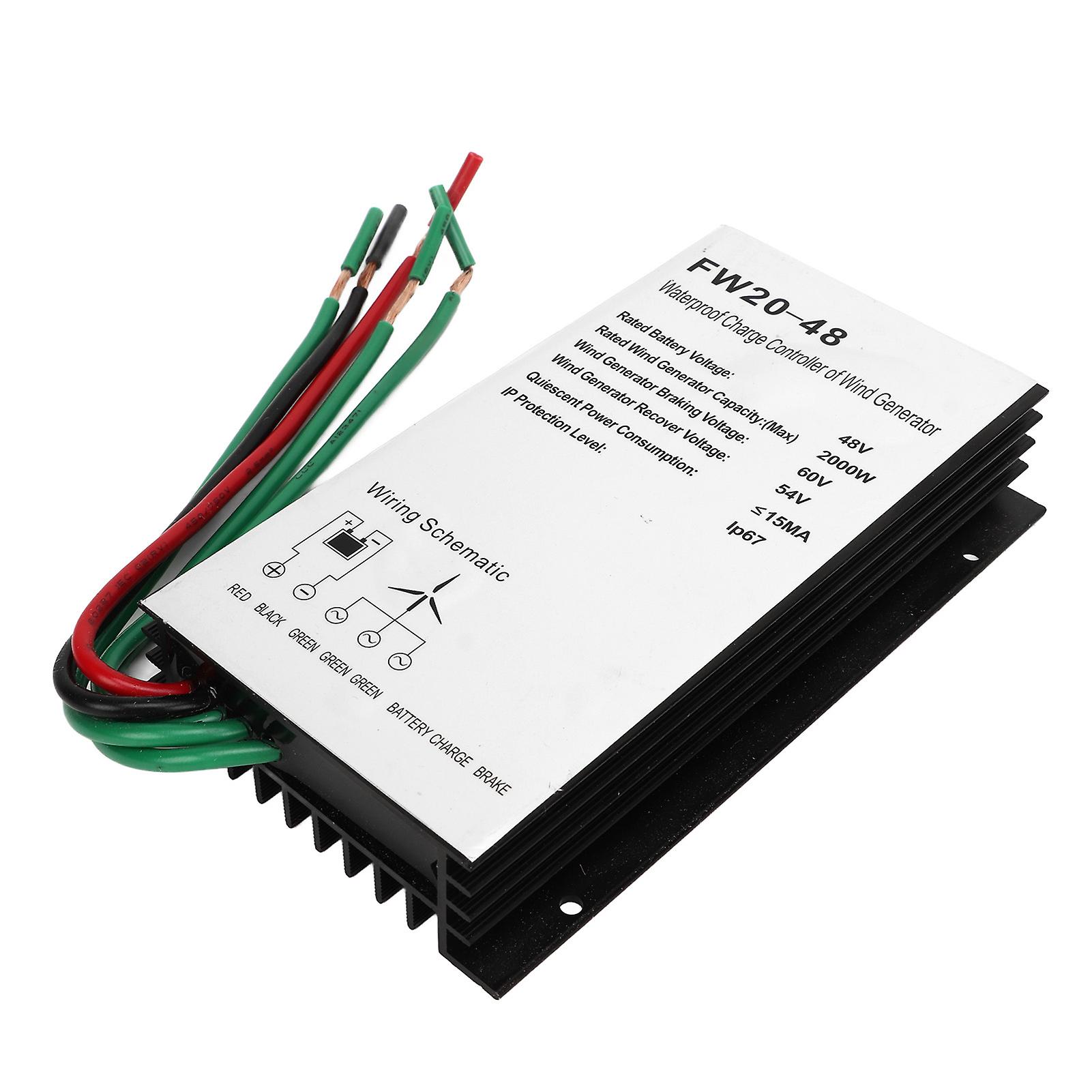 48V 2000W Wind Turbine Controller Aluminum Alloy Waterproof PWM Auto Identification Wind Generator Controller 