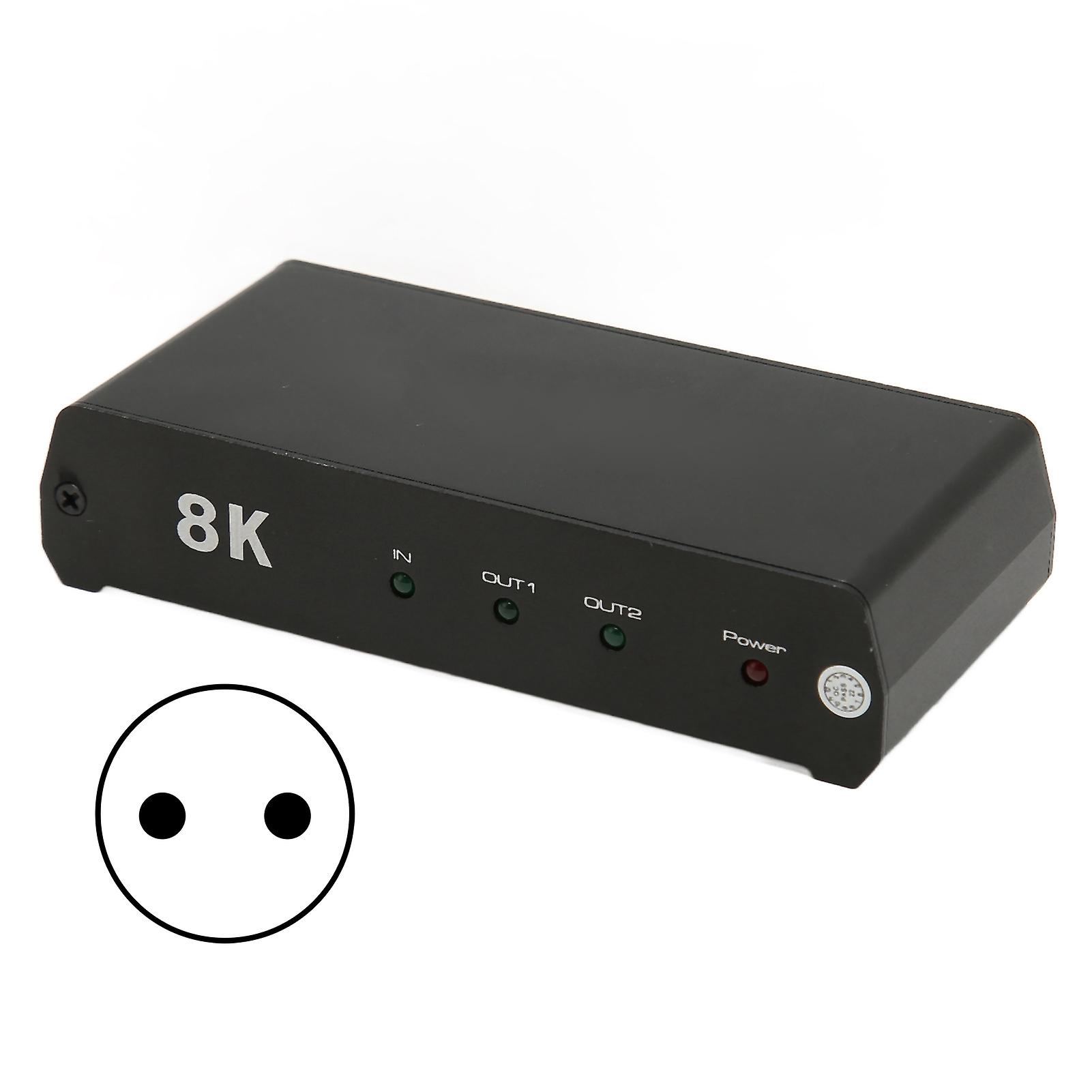 8K 60Hz HDR HDMI Splitter 1 In 2 Out for TV, Xbox, PS5, Plug & Play, EU Plug