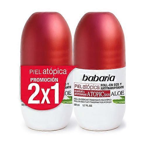 Roll-On Deodorant With Aloe Vera For Atopic Skin (2x1) 100 + 100 ml