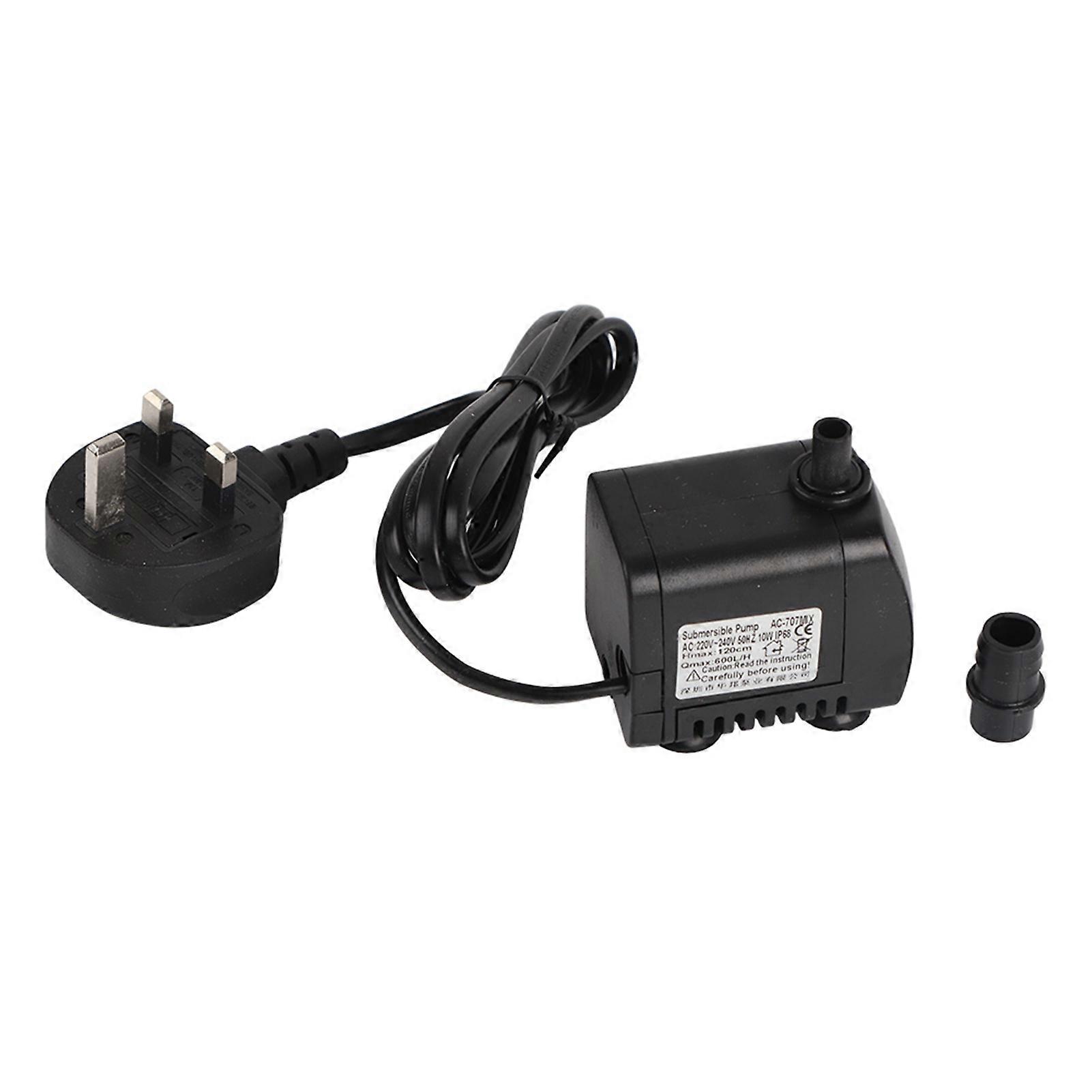 10W Silent Submersible Pump for Aquariums with Fountain Function