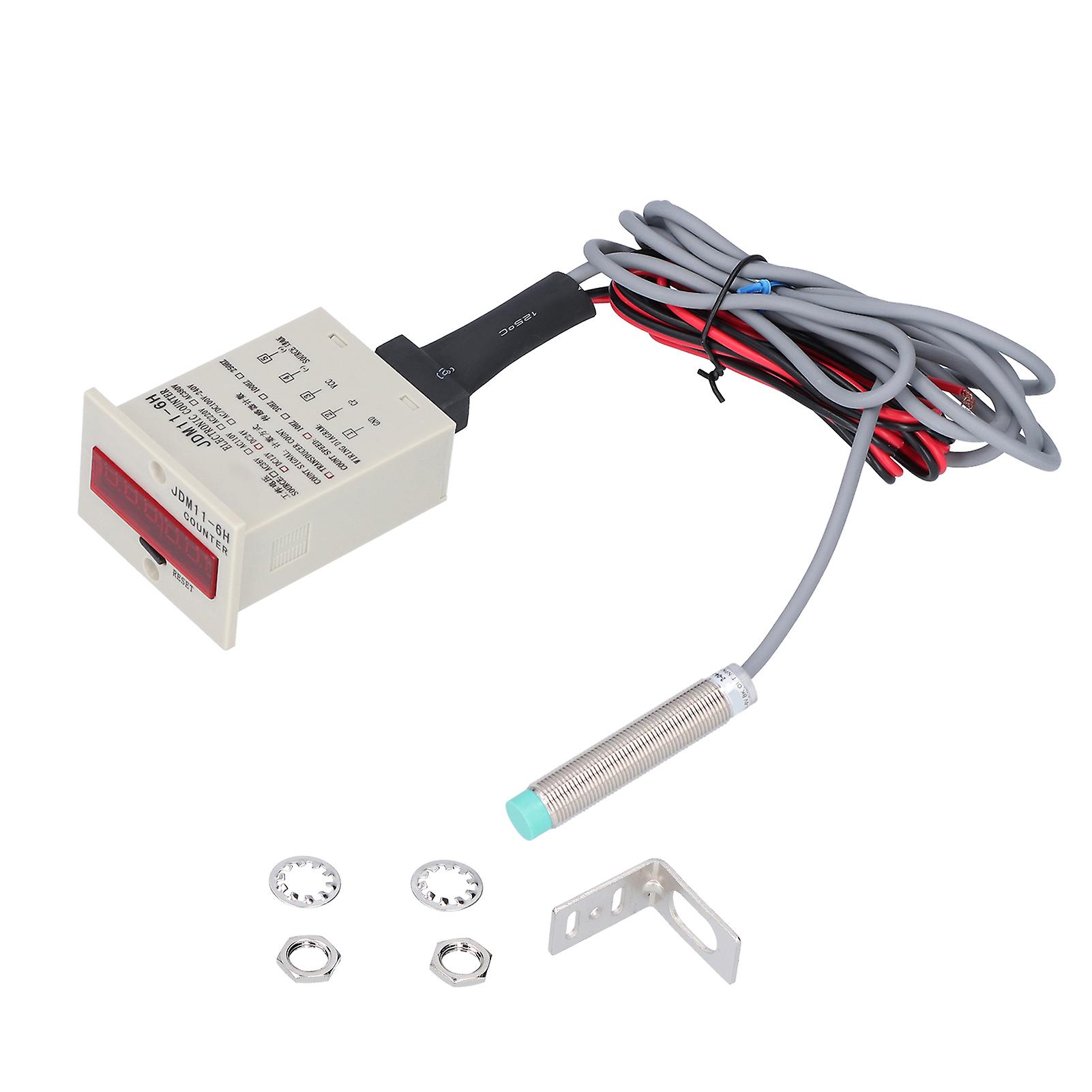 Ouitble Passive Counter Digital Electronic Counter for Metal Objects, Induction Counter Meter JDM11?6H, Passive Counter with Panel Reset, 110V