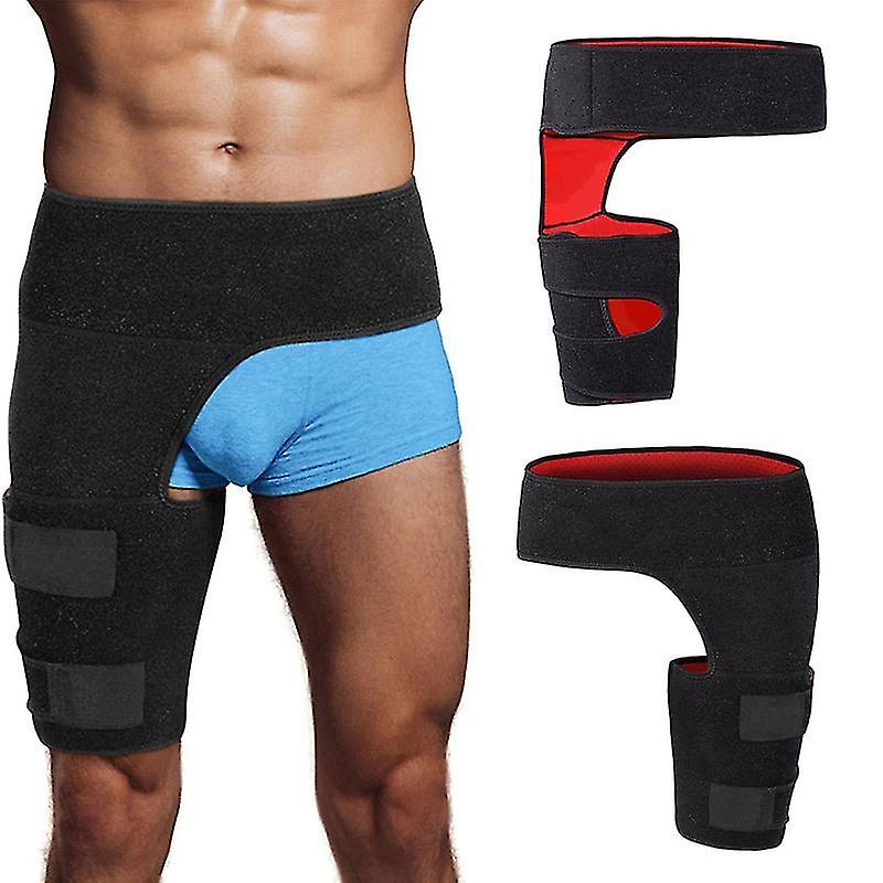 Hip Brace And Groin Support, Adjustable Neoprene Compression Wrap For Strained Groin Thigh Hamstring