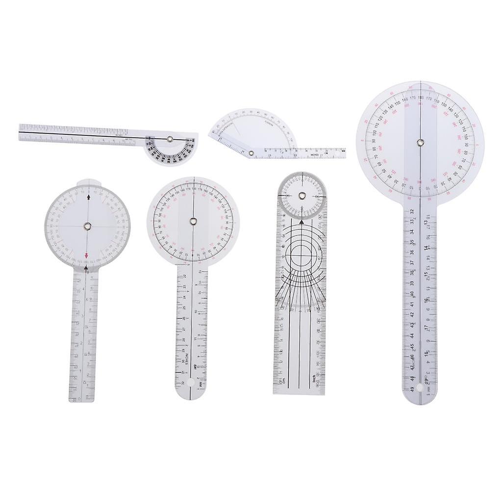 Spinal Finger Goniometer Protractor Multi-Ruler Angle Ruler Measuring Tool 6pcs