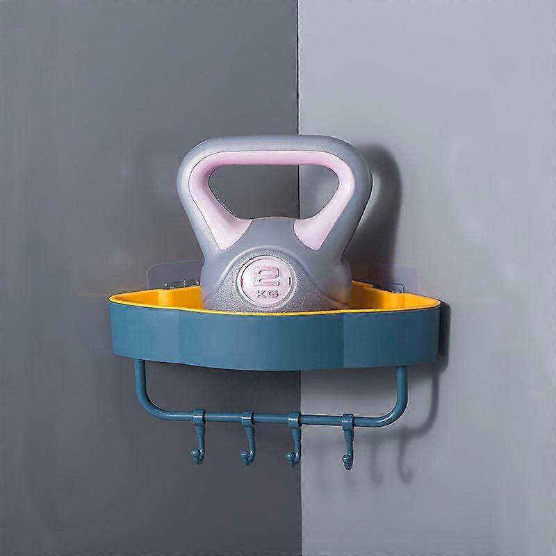 1pc triangle shower caddy with hooks aoto-adhesive plastic bathroom shelf shower caddy