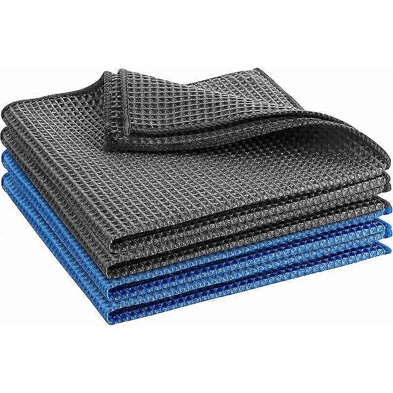 Premium Carbon Microfiber Glass Cloths for Professional Window/Mirror Cleaning - Polishing Cloth with Incredibly Blue and Gray Combination of Fibers 4