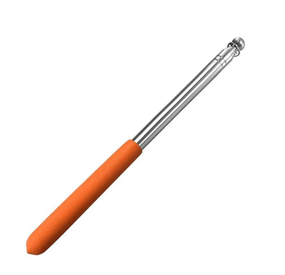 2Pcs Orange 1.2m Retractable Guide Flagpole, Stainless Steel Teaching Pointer Az10309