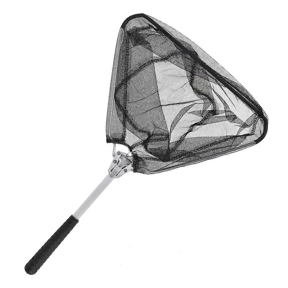 Aluminum Alloy Triangle Fishing Net Foldable Fish Landing Net Mini Collapsible Fish Catching Landing Net (50cm, Black)