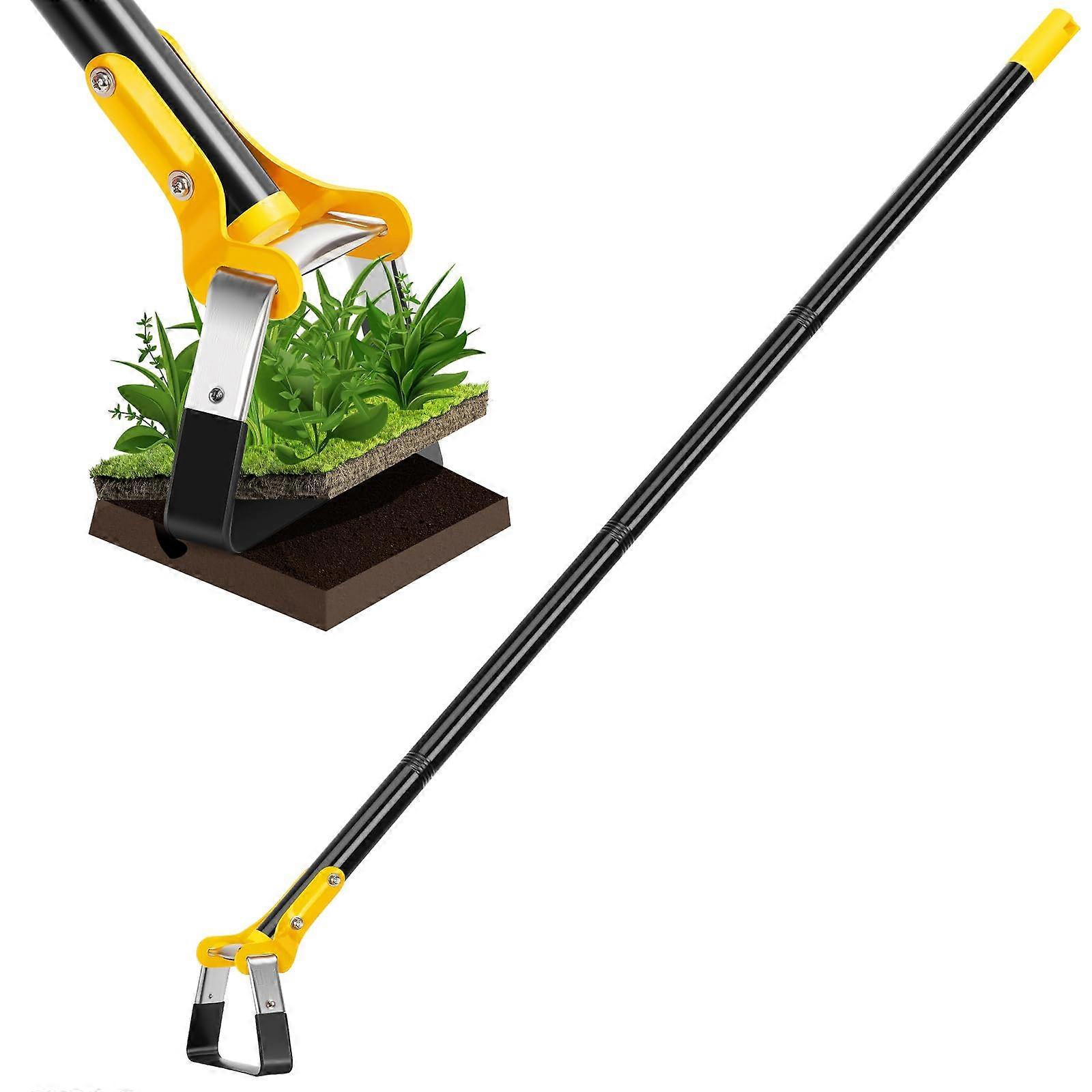 Hoe Garden Tool,Scuffle Garden Hoe for Weeding 30-60 Inch,Long Handle Heavy Duty Adjustable,Gardening Loop Stirrup Action Hoe