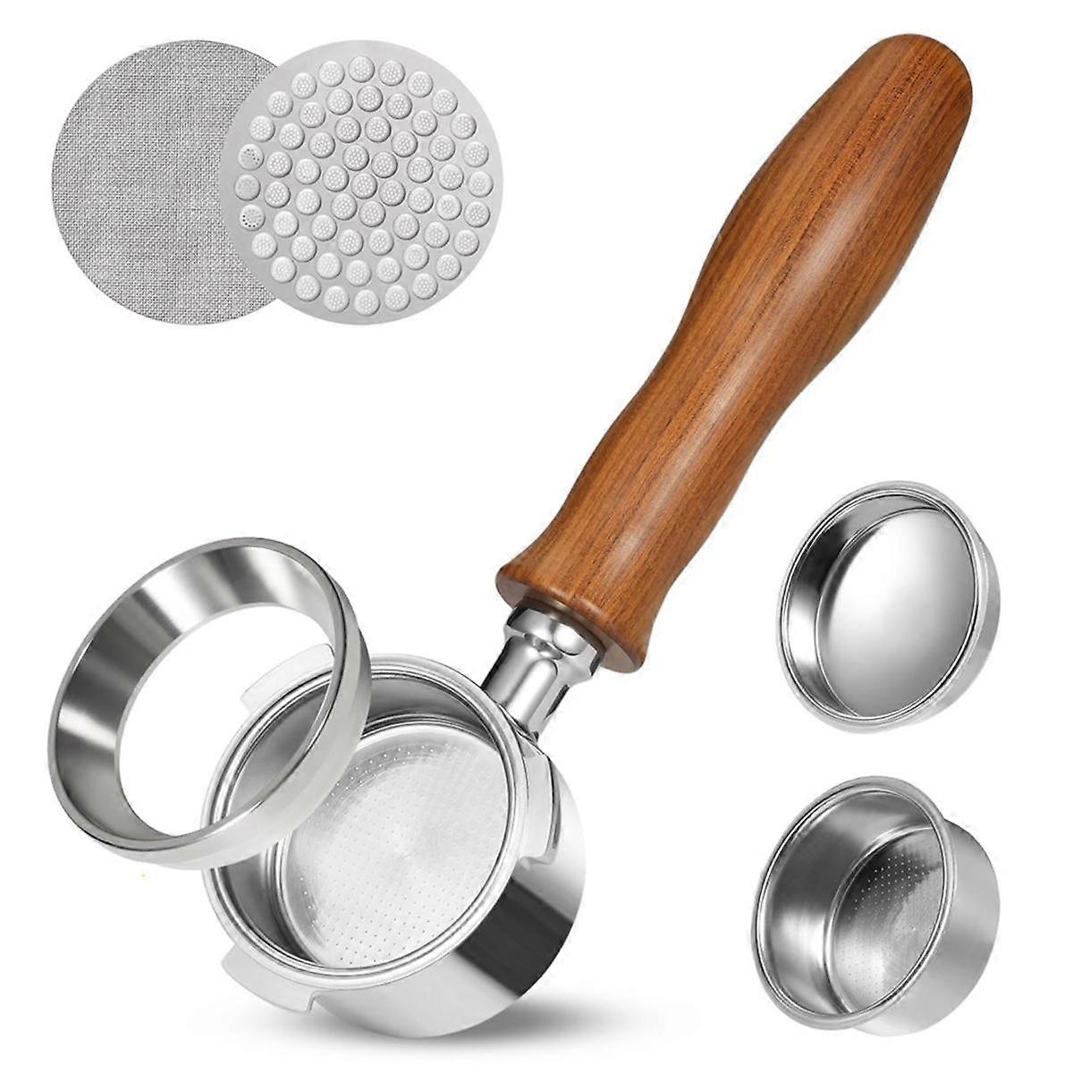 Portafiltro senza fondo da 51 mm, portafiltro professionale per caffè espresso con cestello filtro, schermo e imbuto dosatore per espresso