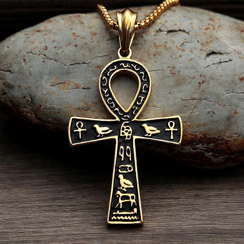Collana con ciondolo croce egiziana retrò Ankh per uomo donna Collana in acciaio inossidabile moda gioielli punk hiphop – acquista a prezzi convenienti sul marketplace