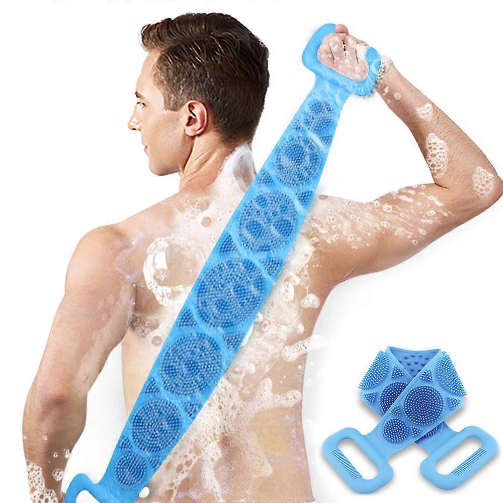 Multi-functional silicone scrub bath brush double-sided massage back strip