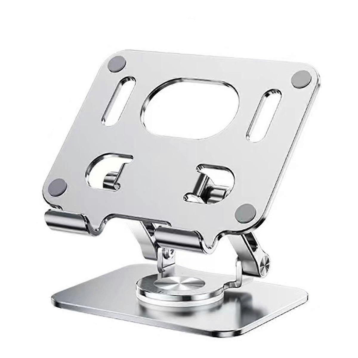 The tablet stand is foldable and rotatable, and the multi-function tablet stand dissipates heat.